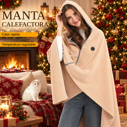 Manta poncho con calor instantáneo