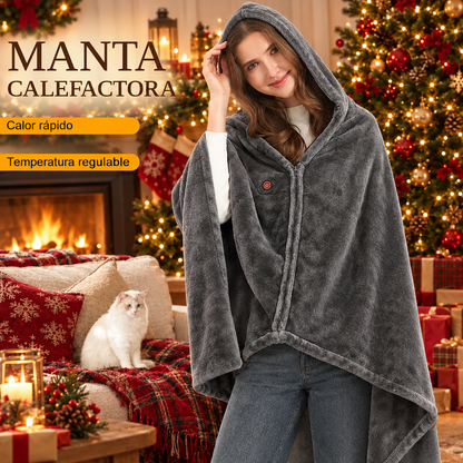 Manta poncho con calor instantáneo