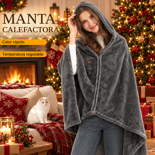 Manta poncho con calor instantáneo